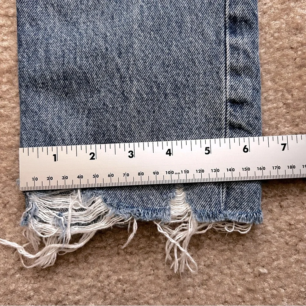 Agolde High Rise Straight Leg Distressed Jeans - Picture 10 of 11